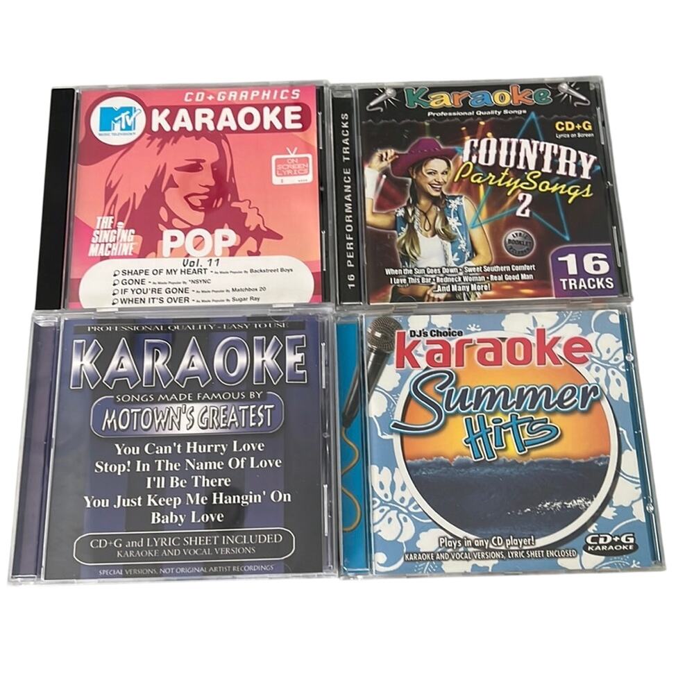 Karaoke Party Music Bundle of 4 Mixed Genre CD’s